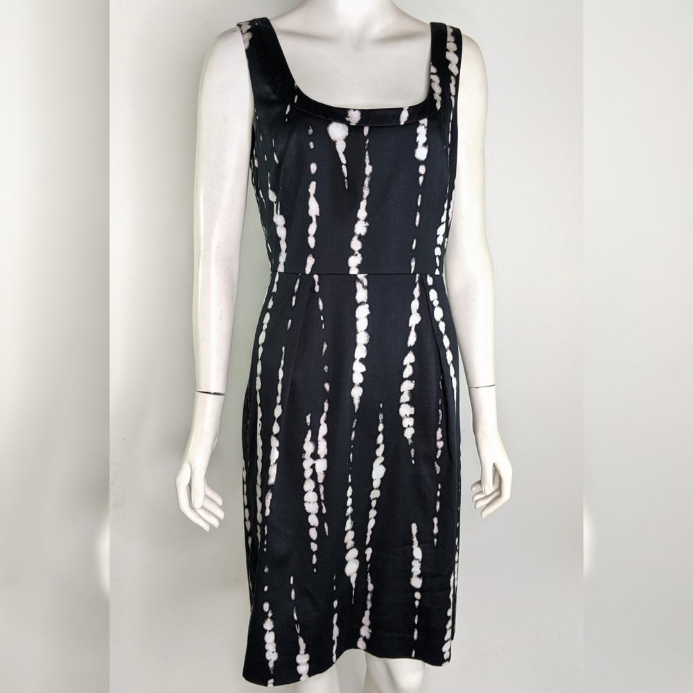 Womens 6 Ann Taylor Abstract Dress Black White